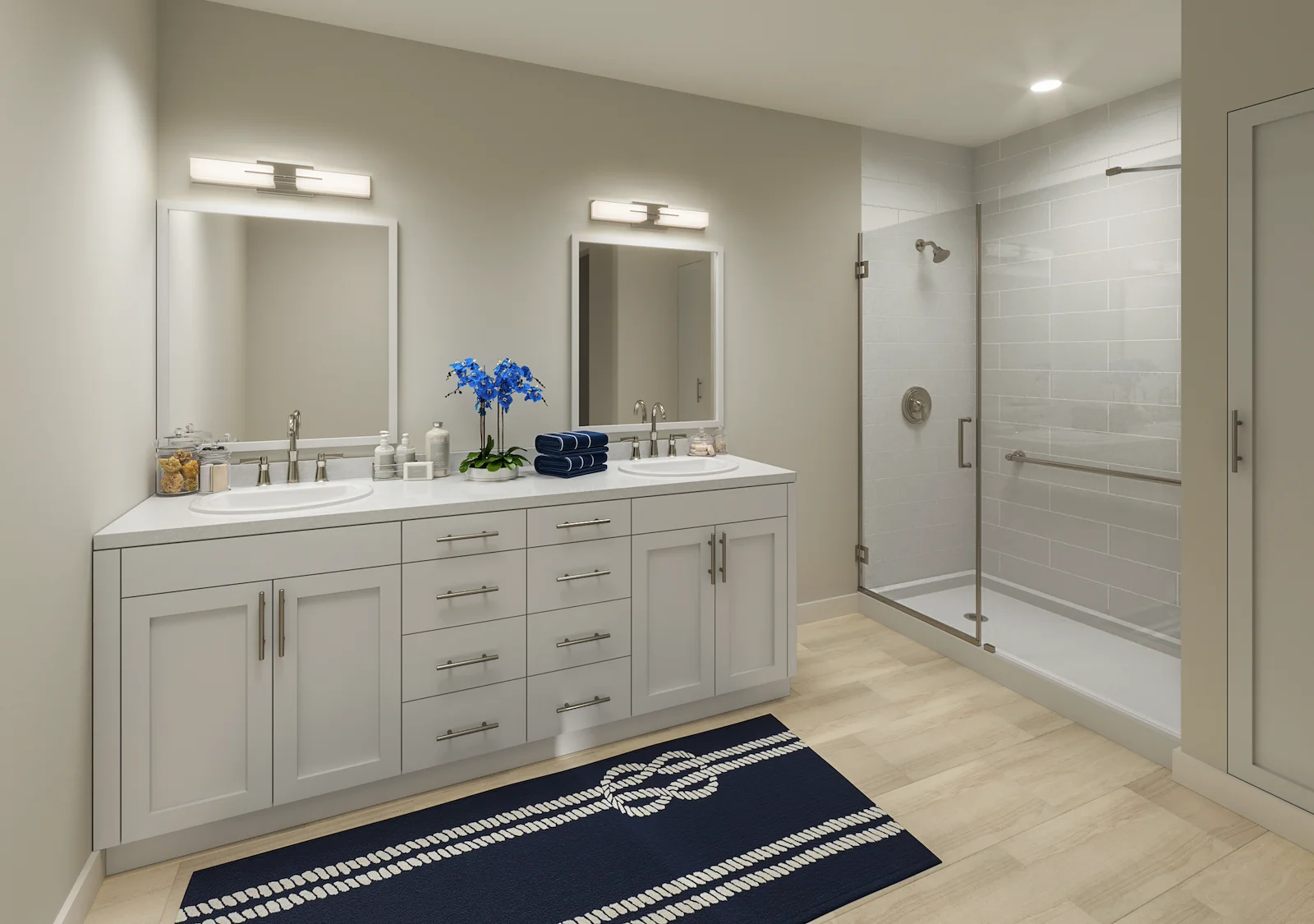 AVIVA Port St. Lucie West senior living community offering active adult living and independent living in Port St. Lucie, FL, apartment bathroom