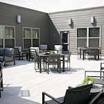 Astral at Auburn, senior living community offering independent living, assisted living, and memory care in Auburn, IN, outdoor seating area