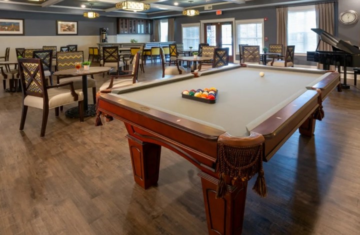 Play pool or enjoy other activities at our senior retirement community