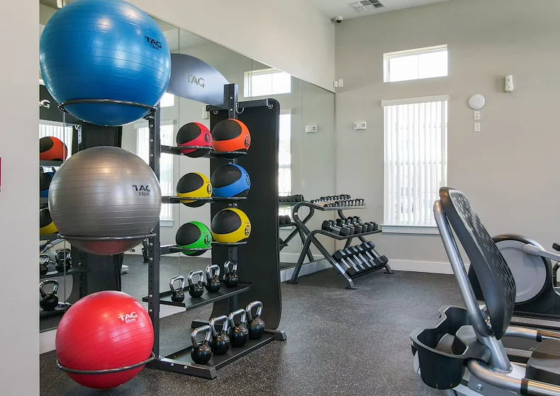 Banyan Reserve Seniors, senior living community offering active adult living and independent living in Lakeland, FL, fitness room with a variety of equipment