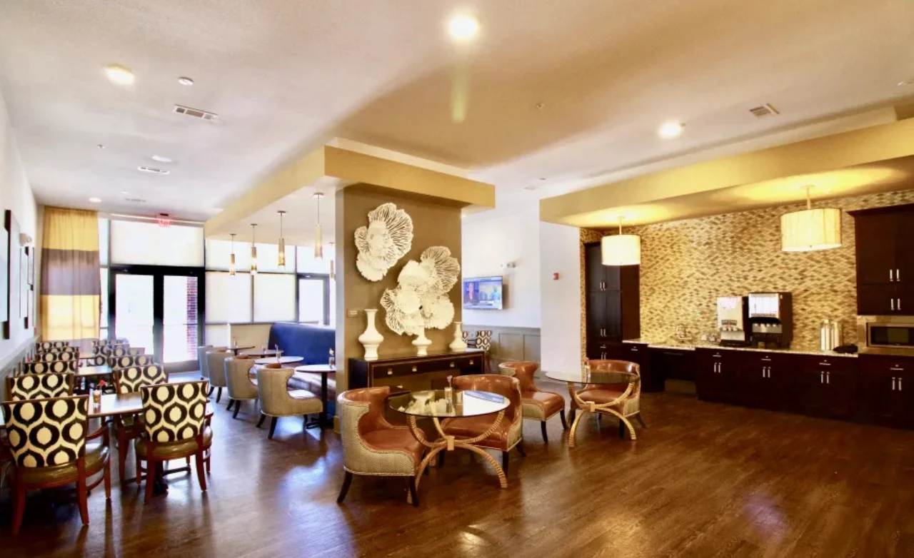 Watermere at Frisco senior living community offering active adult living and independent living in Frisco, TX, formal sitting area and dining space