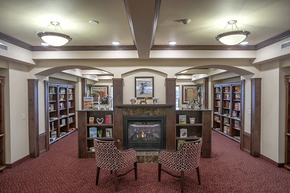 Maple Ridge Gracious Retirement Living Hawthorn Senior Independent Living in Cedar Park, Texas fireplace