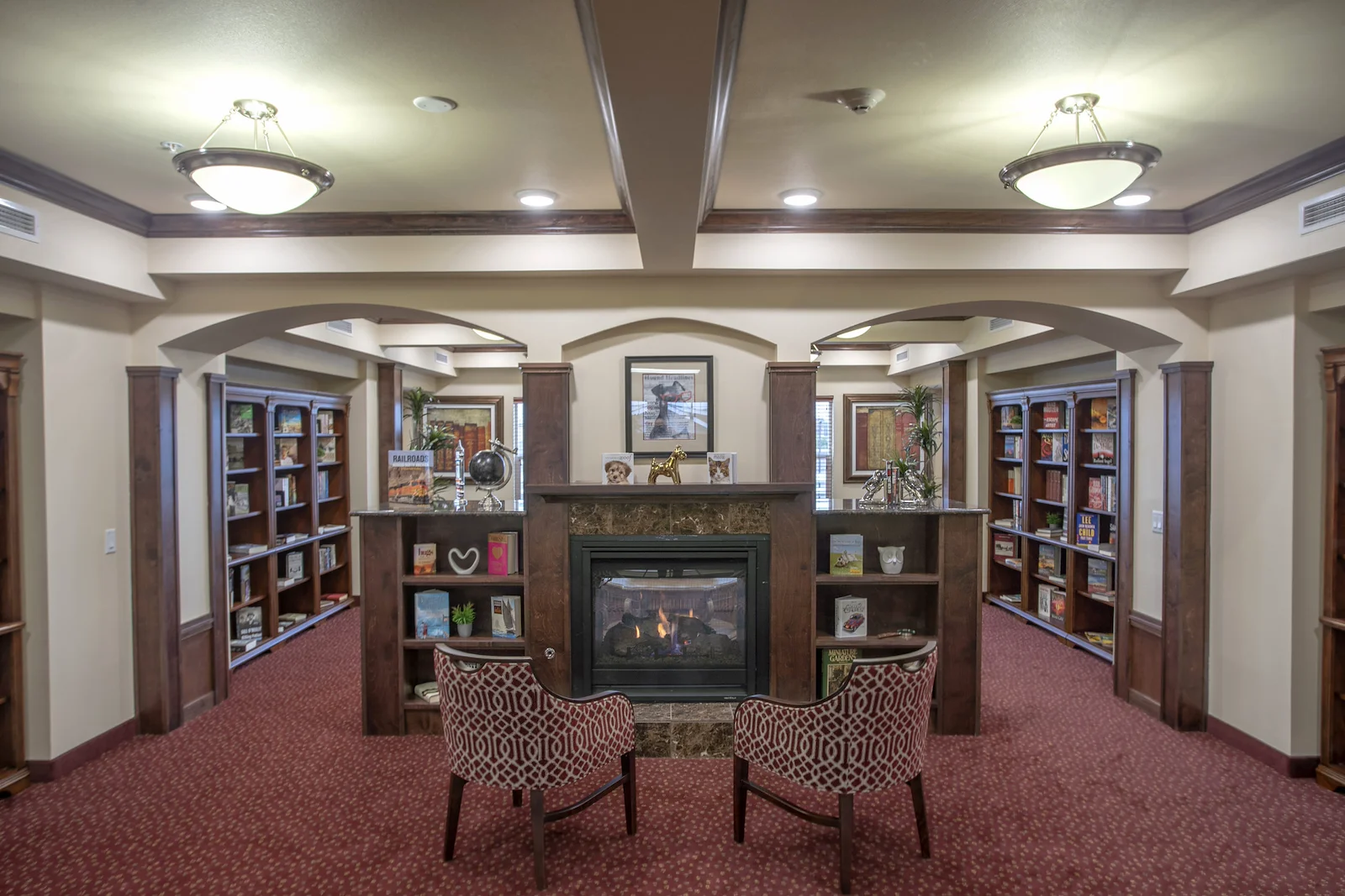 Maple Ridge Gracious Retirement Living Hawthorn Senior Independent Living in Cedar Park, Texas fireplace