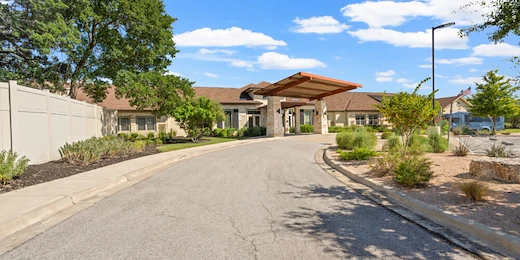 Exterior Front Driveway of The Monarch at Round Rock Assisted Senior Living in TX
