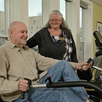 Allegro Richmond Heights senior living offering assisted living, memory care, and respite care in Richmond Heights, MO, resident utilizing the fitness center