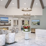 AVIVA Port St. Lucie West senior living community offering active adult living and independent living in Port St. Lucie, FL, common area with comfortable seating