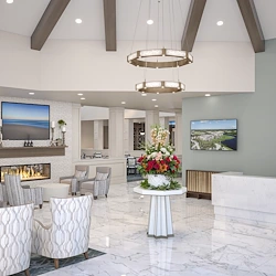 AVIVA Port St. Lucie West senior living community offering active adult living and independent living in Port St. Lucie, FL, common area with comfortable seating