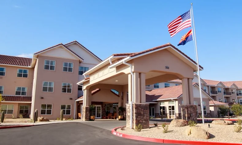 Estrella Estates Gracious Retirement Living Hawthorn Senior Independent Living in Goodyear, Arizona front exterior