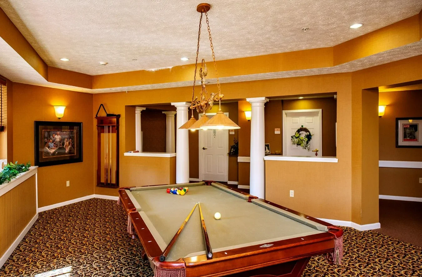 Aberdeen Crossings by New Perspective, senior living community offering assisted living in Highland Heights, OH, pool table