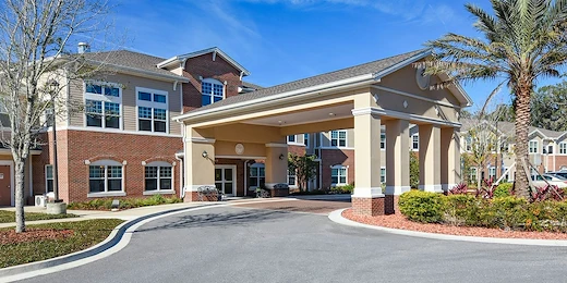 Anthem Lakes, senior living community offering independent living, assisted living, and memory care in Jacksonville, FL, front entrance