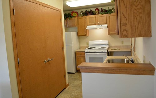 Aster Place Senior Living in Lafayette, IN apartment kitchen