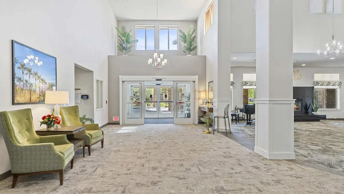 The Palms At La Quinta Gracious Retirement Living Hawthorn Senior Independent Living in La Quinta, California front entrance