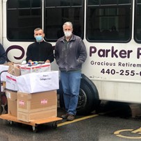 Residents collected non-perishable food to donate to those in need.