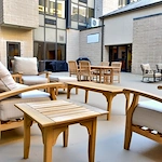 Pruitthealth lifestyle senior community Christian City Assisted Living Center in Union City, Georgia outdoor patio seating area