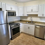 Kitchen inside one of the apartments