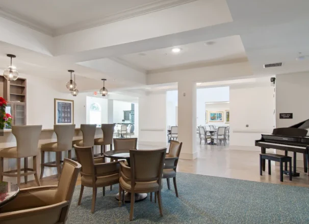 The Blake at Colonial Club car and dining area