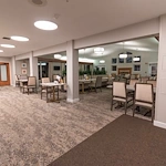 Avamere at Newberg senior living community offering assisted living, memory care, and respite care in Newberg, OR, dining room and activities room