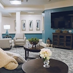 Charter Senior Living of Cookeville sitting area with tv