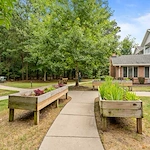 Colonial Harbor Gracious Retirement Living Hawthorn Senior Independent Living in Yorktown, Virginia outdoor garden area