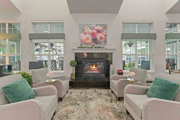 Glenmoore Gracious Retirement Living Hawthorn Senior Independent Living in Happy Valley, Oregon fireplace