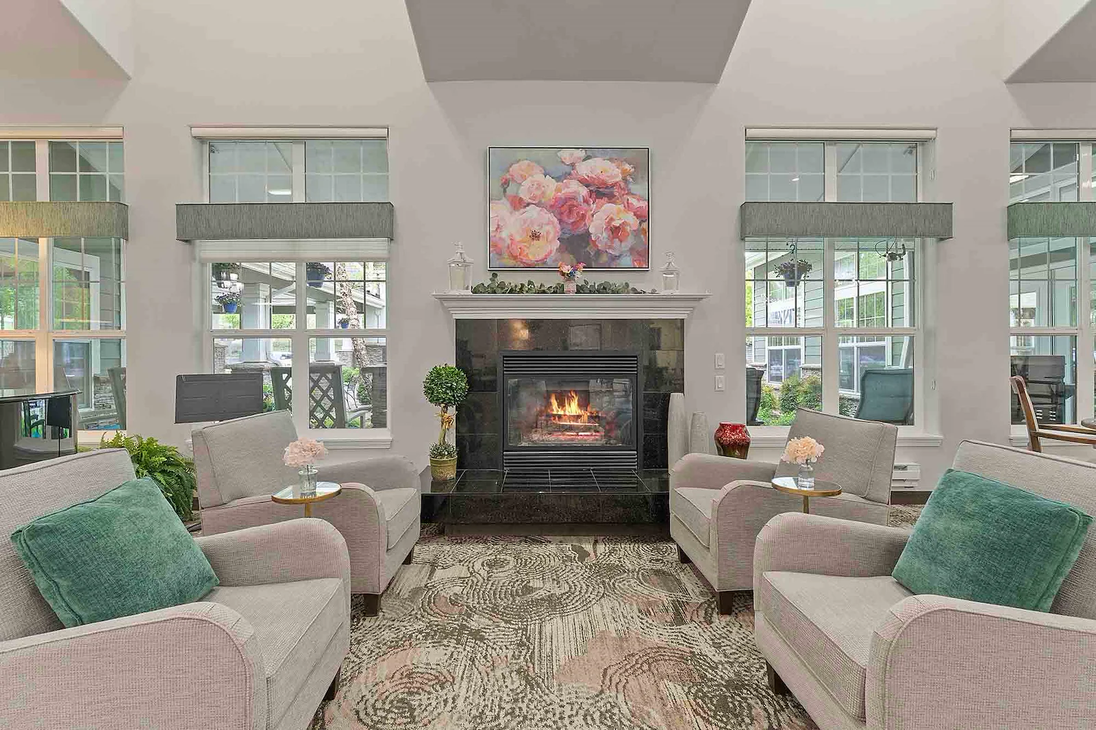 Glenmoore Gracious Retirement Living Hawthorn Senior Independent Living in Happy Valley, Oregon fireplace