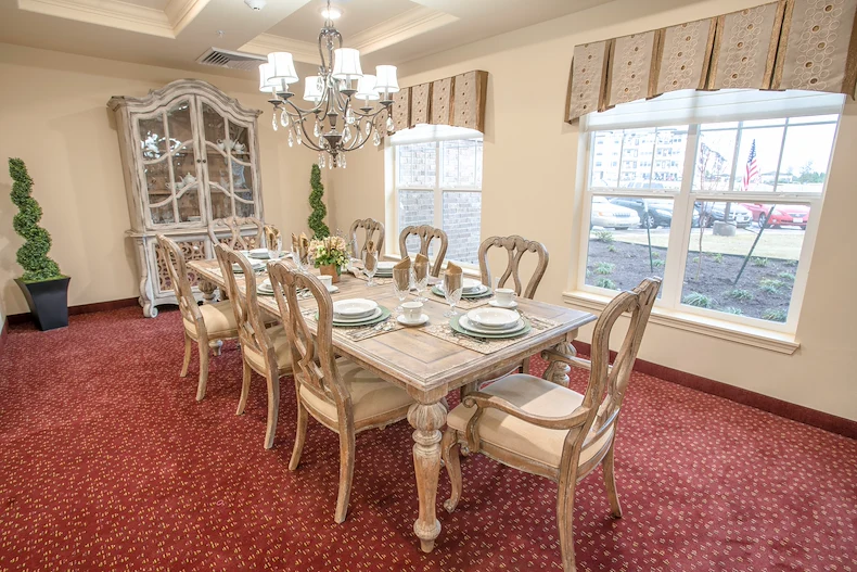 Maple Ridge Gracious Retirement Living Hawthorn Senior Independent Living in Cedar Park, Texas private dining room