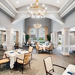 Brightmore of South Charlotte senior living community offering independent living, assisted living, and memory care in Charlotte, NC, formal dining room