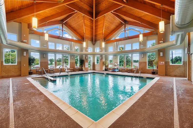Brightmore of South Charlotte senior living community offering independent living, assisted living, and memory care in Charlotte, NC, indoor pool