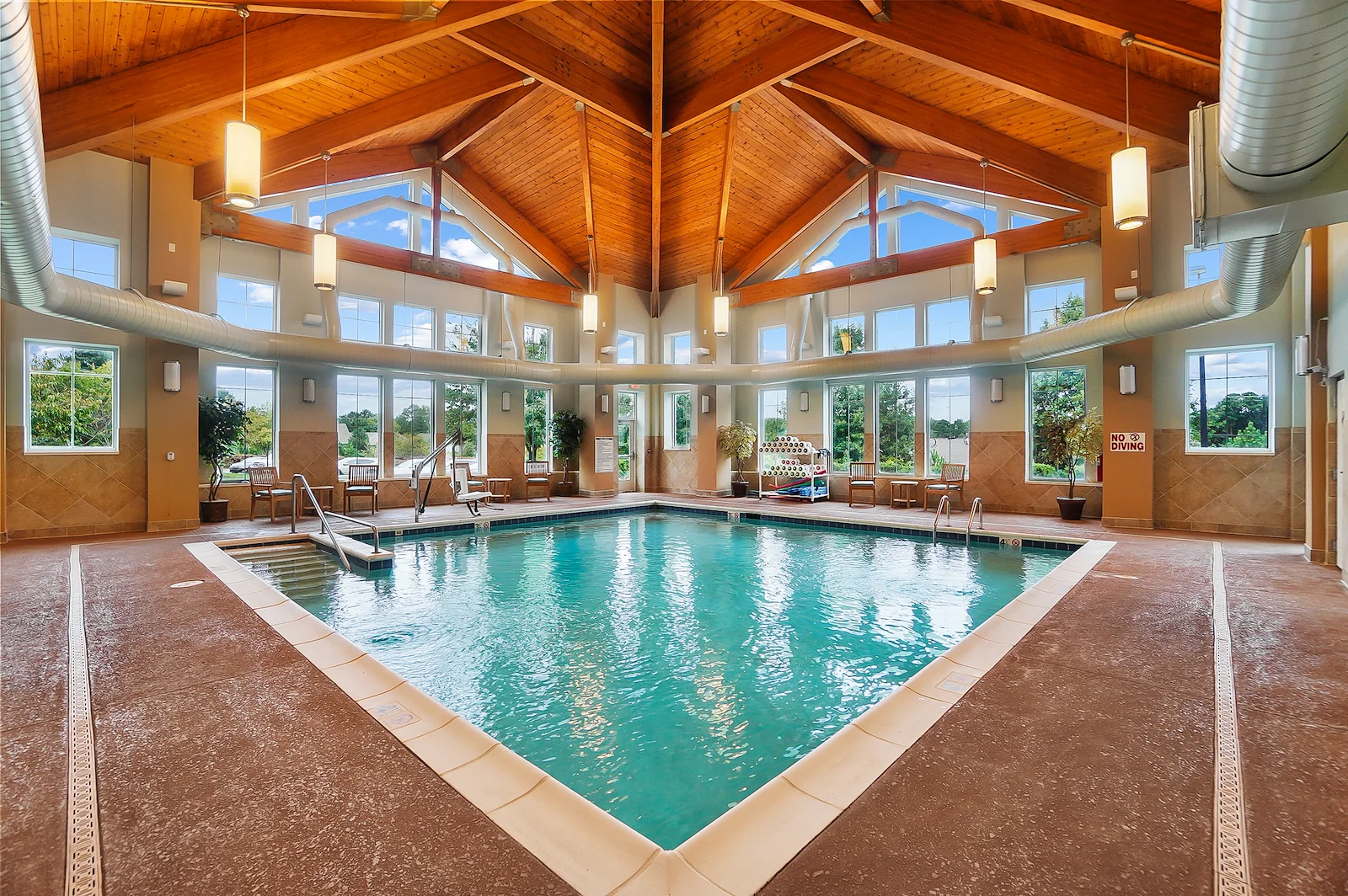 Brightmore of South Charlotte senior living community offering independent living, assisted living, and memory care in Charlotte, NC, indoor pool