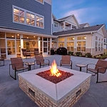 Willow Creek Gracious Retirement Living Hawthorn Senior Independent Living in Chesapeake, Virginia rear exterior patio firepit