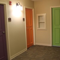 Signature colored apartment doors 
