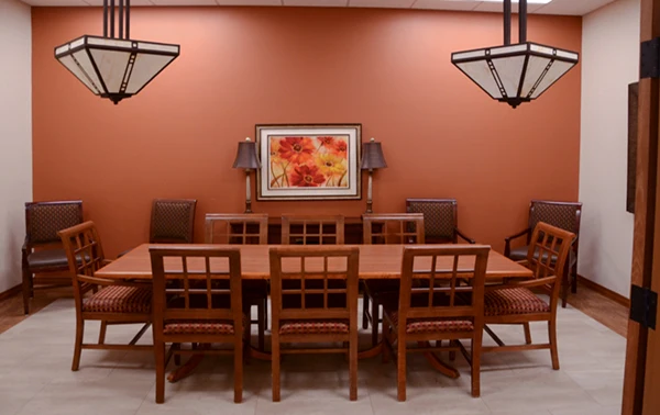 Private dining rooms for family dinners.