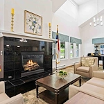 The Lodge at Wake Forest Gracious Retirement Living Hawthorn Senior Independent Living in Wake Forest, North Carolina fireplace
