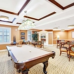 Allegro Boynton Beach, senior living community offering independent living, assisted living, memory care, and respite care in Boynton Beach, FL, activities room with pool table