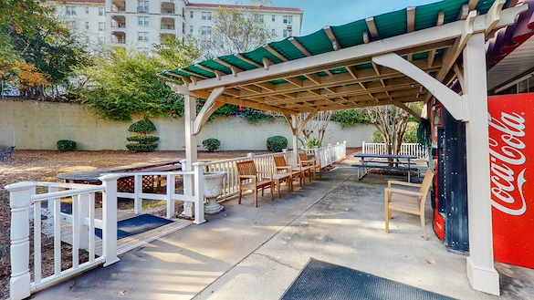 PruittHealth - Augusta Hills Skilled Nursing & Rehabilitation Center Senior Care in Augusta, Georgia outdoor patio seating area