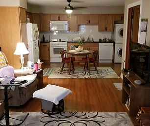 United Manor independent senior living in DeWitt, Iowa apartment kitchen