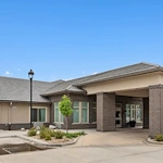 Assisted living and memory care at Belleview Heights Senior Living in Aurora, CO, front entrance