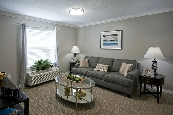 Allegro Fleming Island, senior living community offering independent living, assisted living, memory care, and respite care in Fleming Island, FL, apartment living room