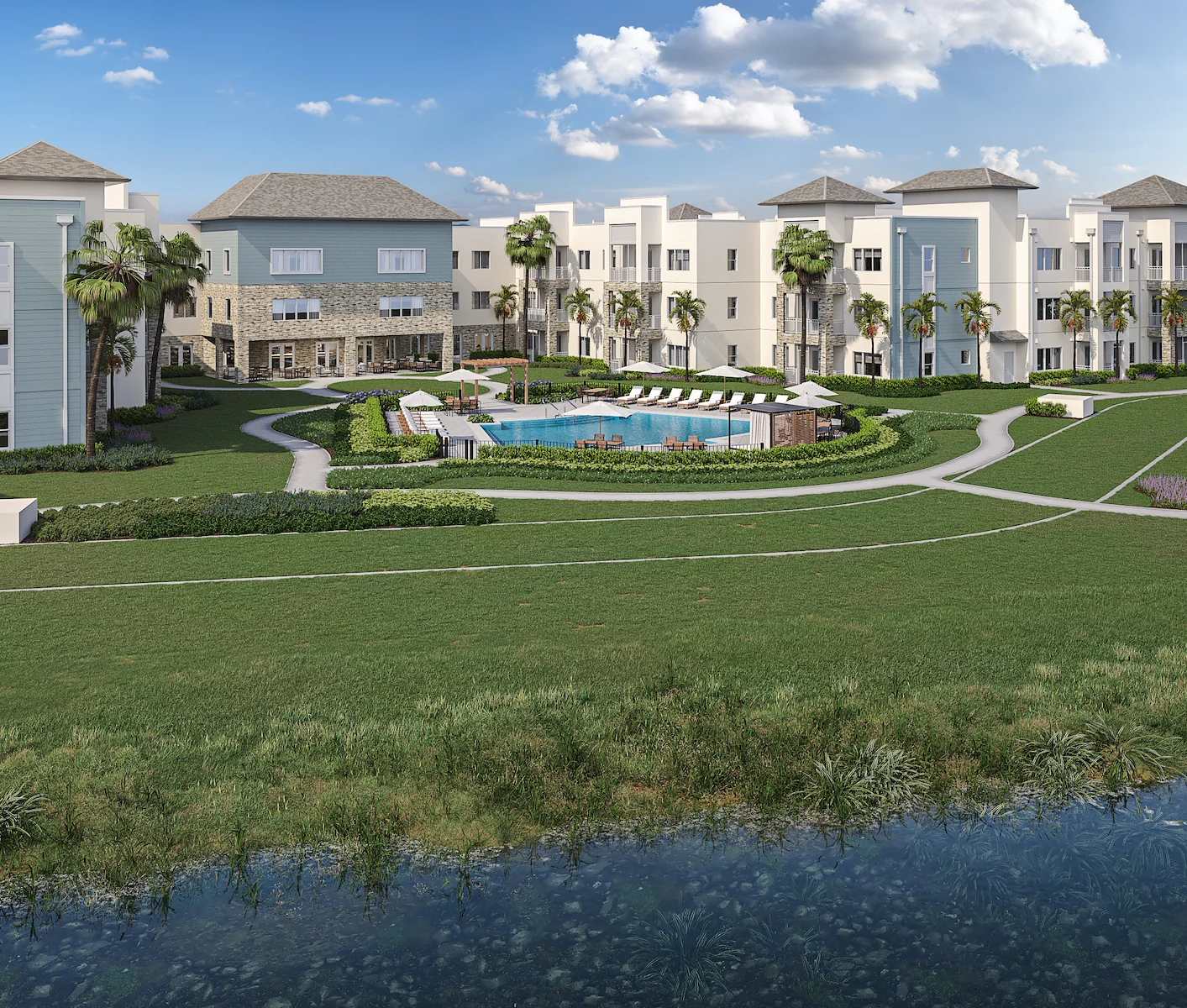 AVIVA Port St. Lucie West senior living community offering active adult living and independent living in Port St. Lucie, FL, outdoor area