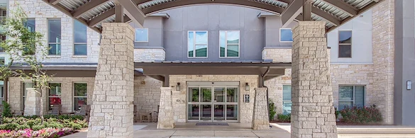 Front entrance of Verena at Leander Senior Living in Leander, Texas