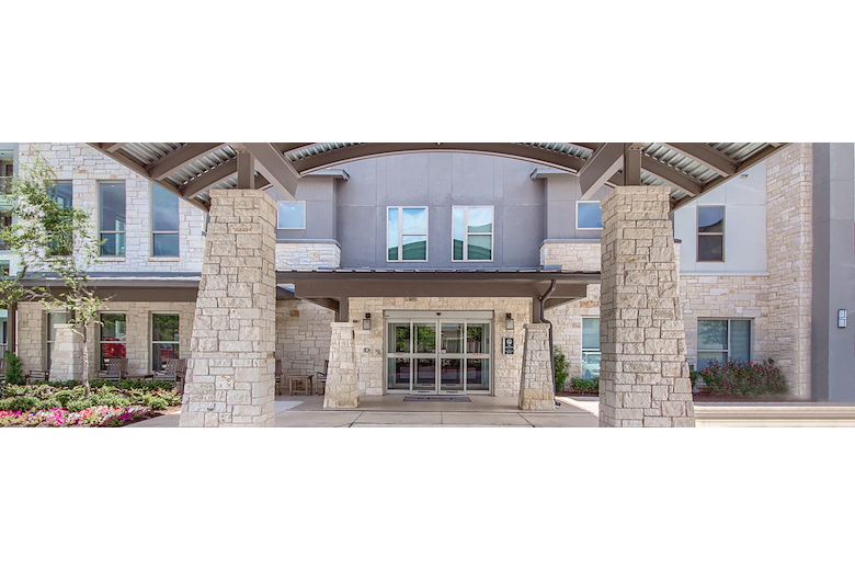 Front entrance of Verena at Leander Senior Living in Leander, Texas