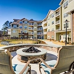 Azalea Estates Gracious Retirement Living Hawthorn Senior Independent Living in Chapel Hill, North Carolina rear exterior firepit