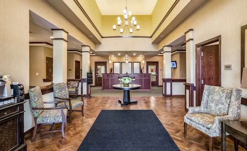 Harvester Place Senior Assisted Living Memory Care in Burr Ridge, IL front entrance