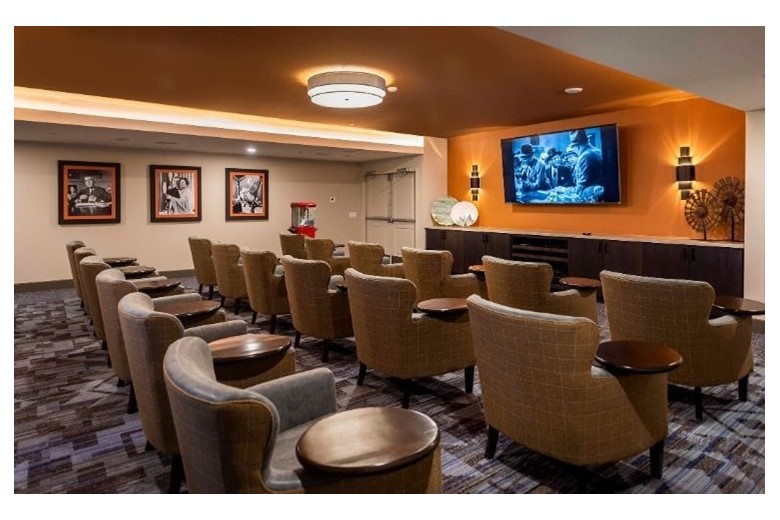 Media/activities room at Verena at Gilbert Senior Living 
