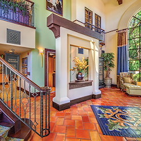Covenant Living at the Samarkand in Santa Barbara, CA, entryway and visiting area