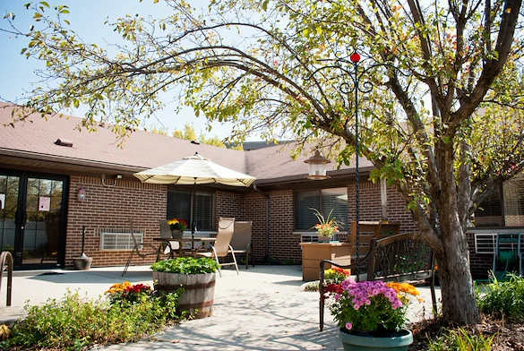 Bethany Village Assisted Senior Living and Respite Care in Indianapolis, IN rear exterior patio