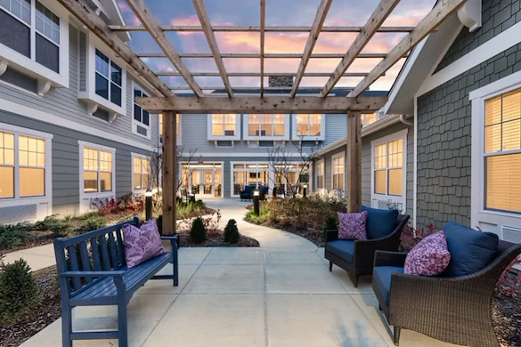 The Commons on Meridian Senior Living in Indianapolis, IN rear exterior patio gazebo