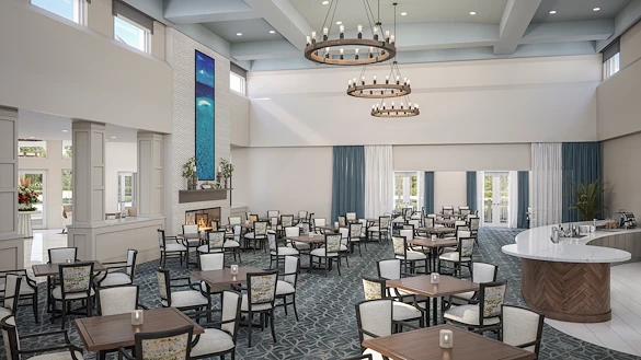 AVIVA Port St. Lucie West senior living community offering active adult living and independent living in Port St. Lucie, FL, dining room