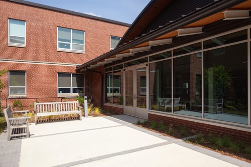 North Carolina State Veterans Home Skilled Nursing & Rehabilitation Senior Living in Salisbury, North Carolina rear exterior patio
