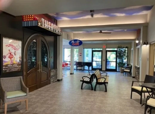 Fieldstone Memory Care of Bainbridge lobby and theatre